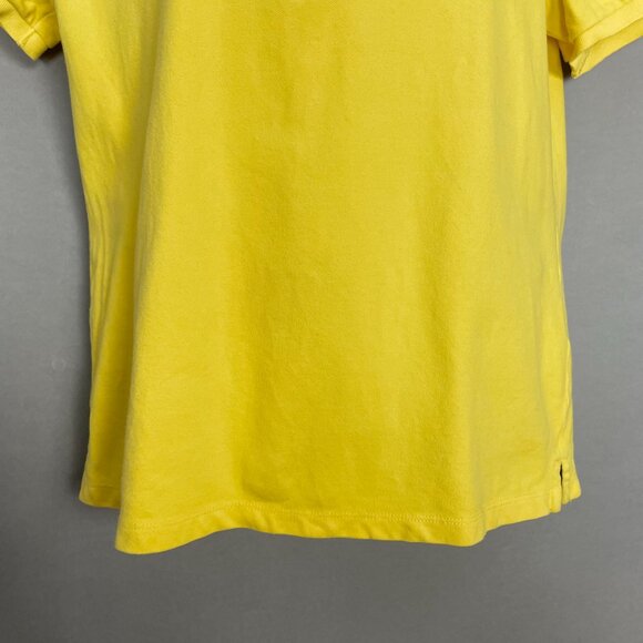 L-RL Ralph Lauren Active Polo Shirt Quarter Zip Women Small Yellow Short Sleeve - Picture 4 of 11